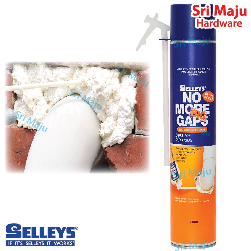 MAJU Selleys Expanding Foam 750ml No More Big Gaps Wall Air Con Pipe