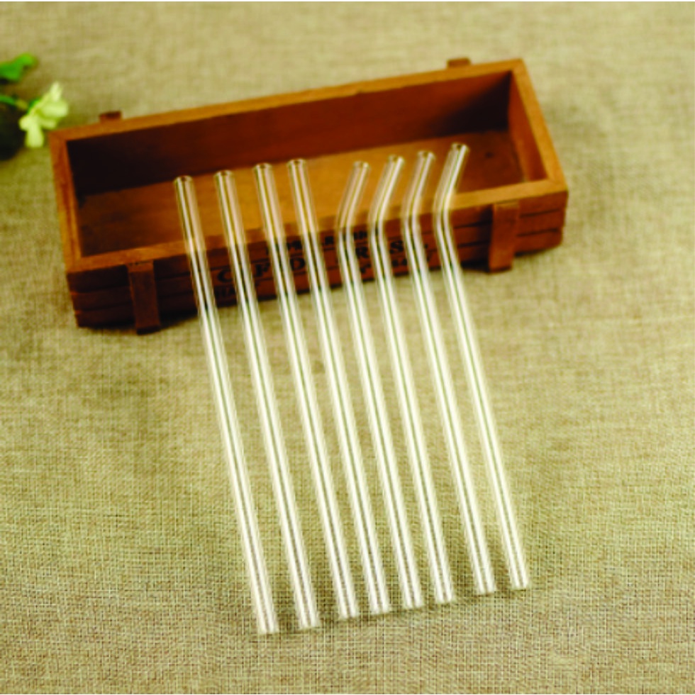 [Ready Stock] Straight & Bent Height Glass Straw Eco Friendly Products