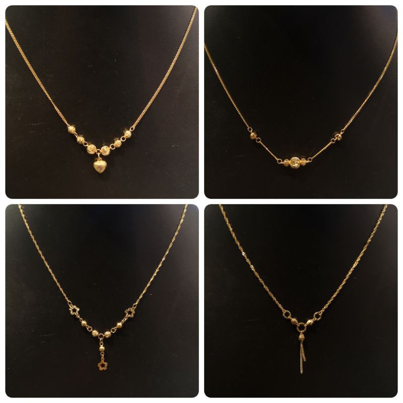 Rantai Leher Emas Tulen 916 Choker Mesin Giler Giler Juntah Berbuah Love Bunga Bola 916 Gold Assorted Choker Shopee Malaysia