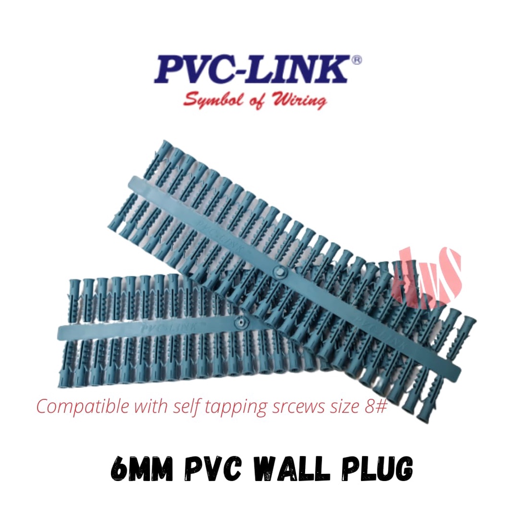 1Strip Pvc Link 6MM Pvc Wall Plug Blue Shopee Malaysia
