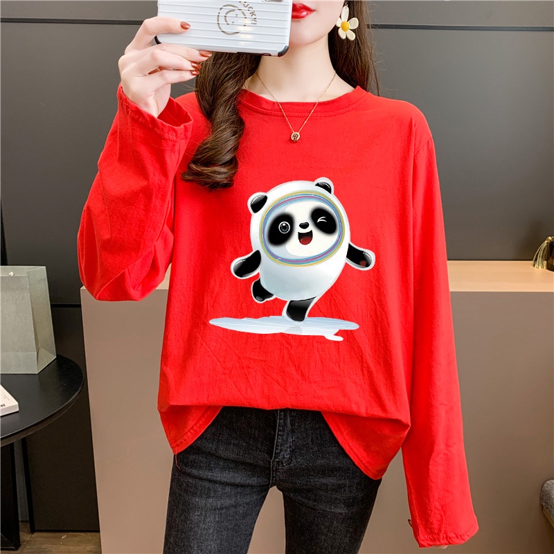 2024 冰墩墩bingdundun BingDwenDwen TShirt Women Ladies T Shirt Murah Perempuan 短袖T恤女上衣北京年冬奥会吉祥物Winter-Olympics Mascot