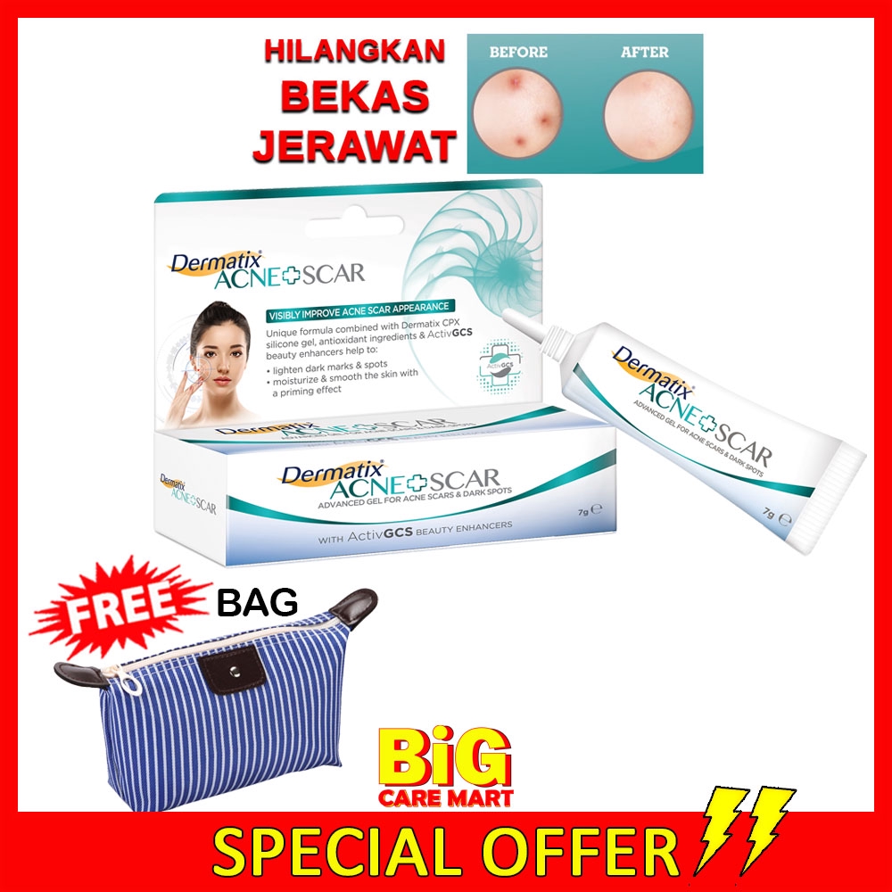 Dermatix Acne Scar 7g Hilangkan Bekas Jerawat Free Pouch Bag