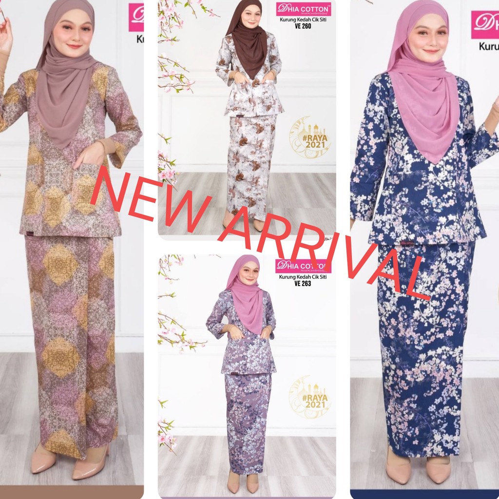 Baju kurung Kedah baju perempuan by Dhia cotton corak terkini murah cantik saiz xs-4xl
