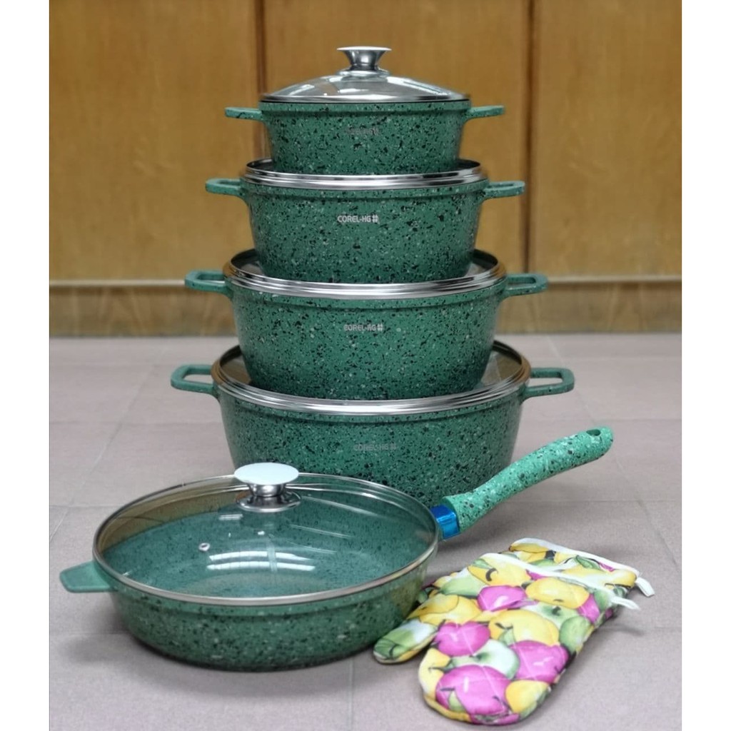 Periuk Batu Marble Non Stick Corel 13pcs Corel Cookware Set Shopee Malaysia