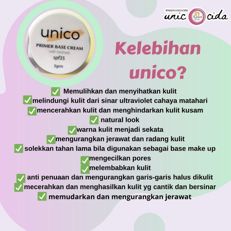 kelebihan unico cream