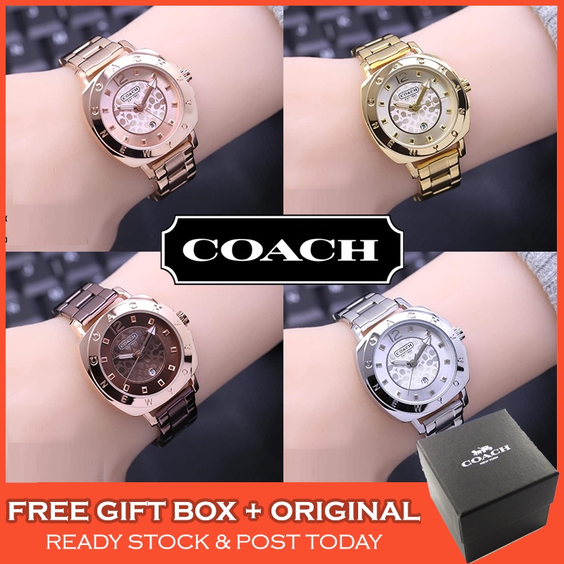 [Original & 2 Years Warranty] Coach CO2170 Classic Stainless Steel Women Ladies Watch Jam Tangan Wanita Perempuan