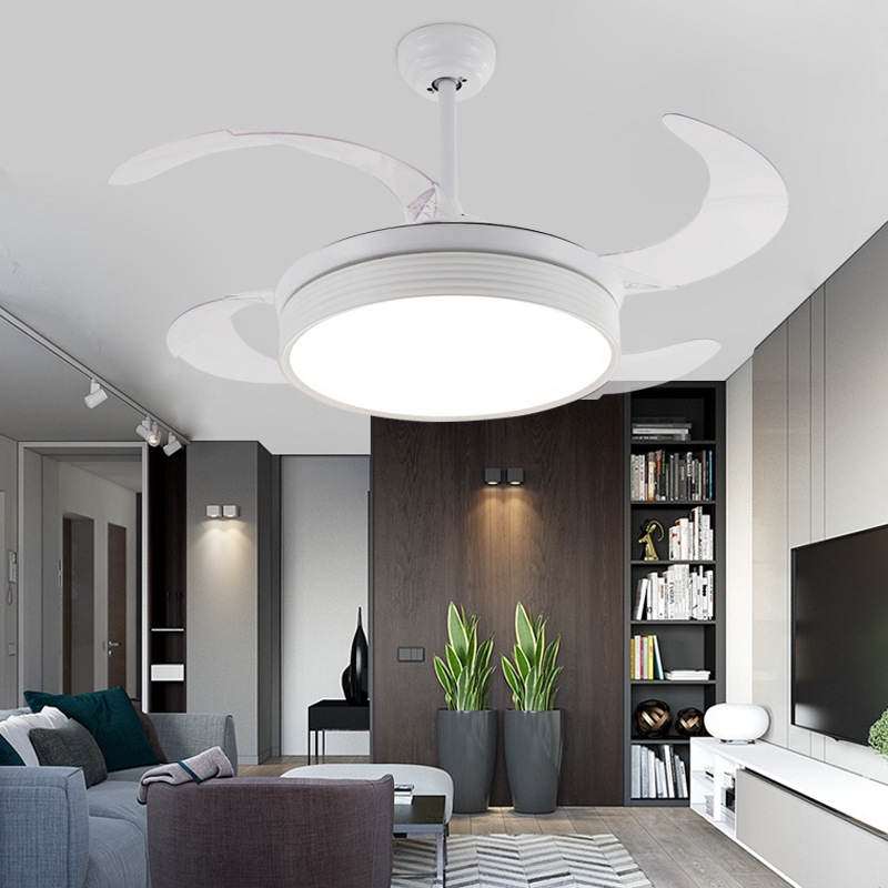 Invisible Fan Light Simple Modern Dining Room Chandelier Living Room Led Ceiling Fan Light Bedroom Electric Fan Light