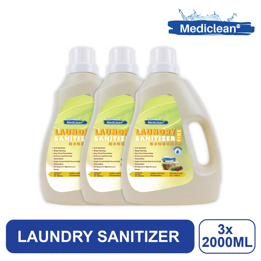 Mediclean Pine Antibacterial Laundry Detergent 2000ml X 3 Unit Bundle Set