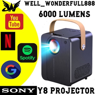 SONY 10 Years Warranty New Smart Android Projector Y8 Mini 6000 Lumens HD 1080P 4K WiFi LED Projector for Home Theater