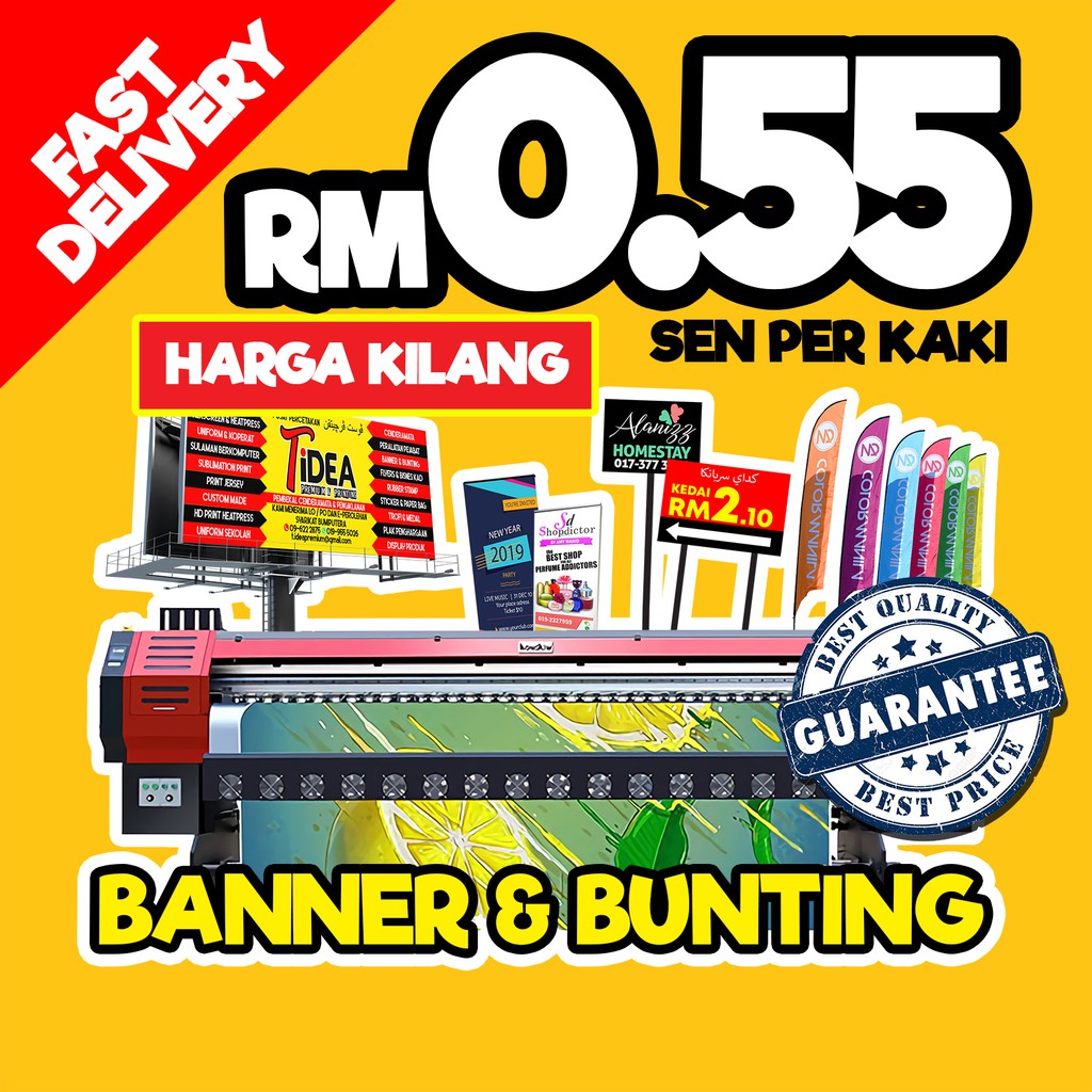 BANNER | BUNTING | BACKDROP PRINTING RM55sen/sqf HARGA KILANG ...