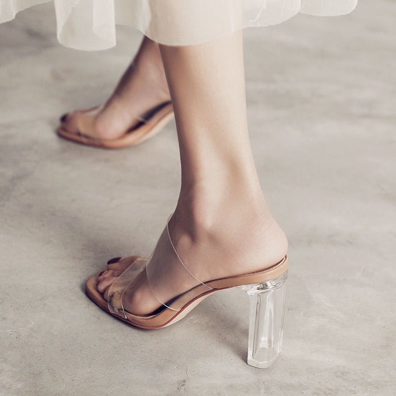 pvc sandals heels