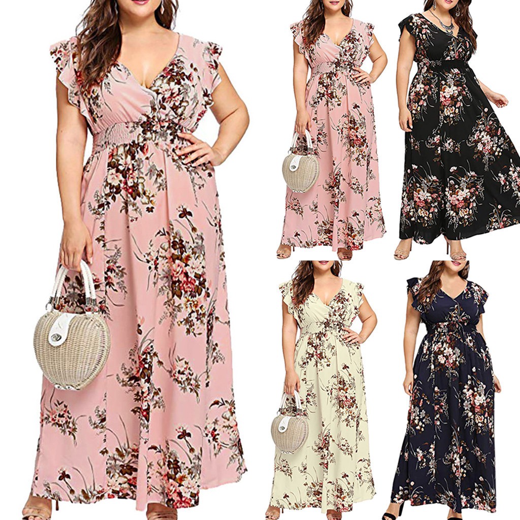 floral maxi dress shopee