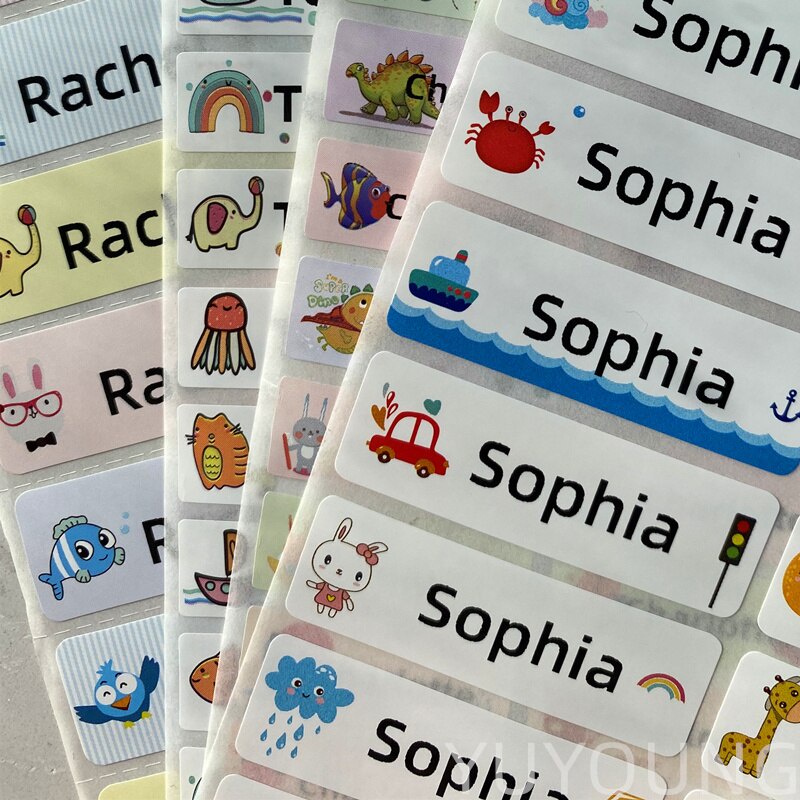 50pcs Name Stickers big size Customize Sticker Waterproof Personalized cute cartoon  Label School Stationery | Shopee Malaysia