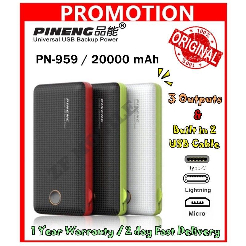 Original Bateri Telefon Cepat Habis Jom Dapatkan Pineng Powerband Pn 959 20000mah