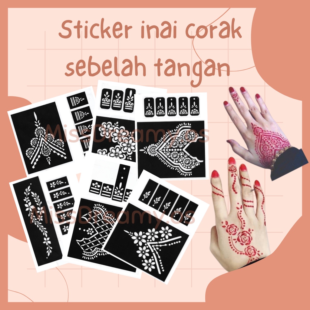 Sticker Inai Corak Menarik Sticker Viral Inai Stiker Corak Sebelah