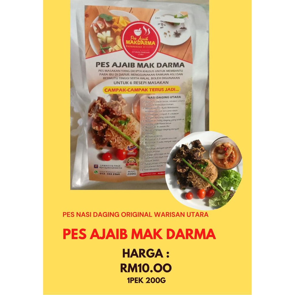 Buy Pes Nasi Daging Utara Original Resepi Pes Ajaib Mak Darma Seetracker Malaysia