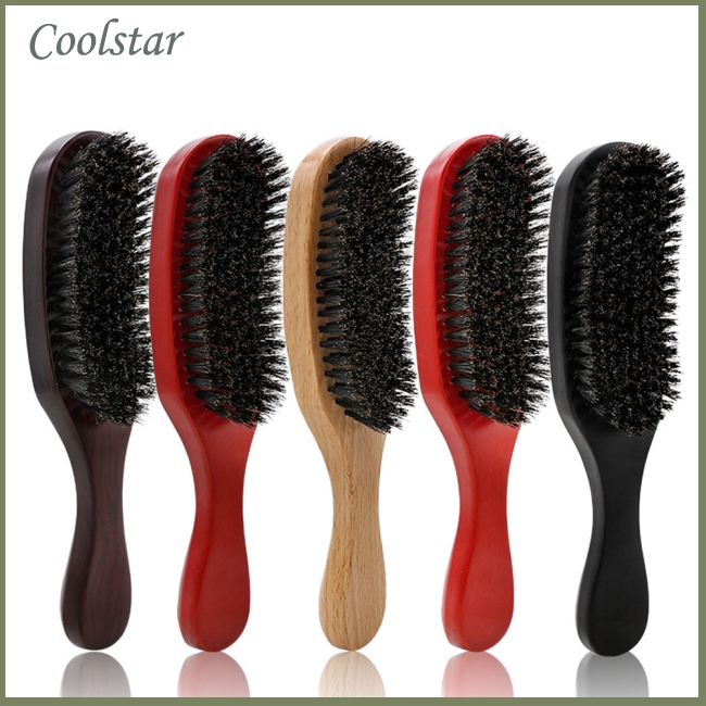 Pig Bristle Wave Brush Hair Comb Hair Beard Comb Large Curved Comb