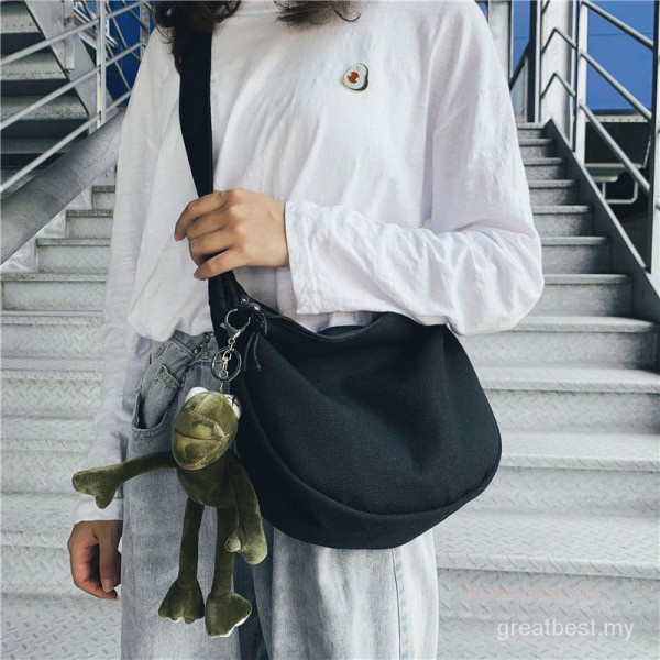 【READY STOCK AT MALAYSIA】Harajuku Preppy Style Canvas Bag South Koreans Style Retro Student