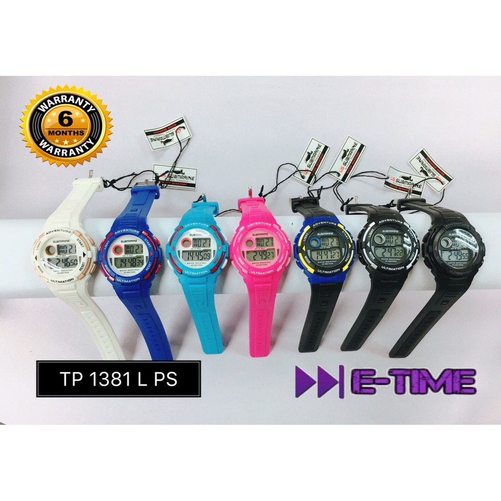 Us Submarine Original Tp1381l Digital Sport Watch Lady Kids Watch Tp1381 Shopee Malaysia