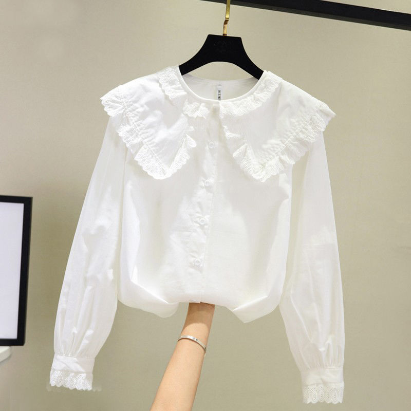 Kids Long Sleeve Shirt Girl Baby White Shirt White Blouse Kids Girl