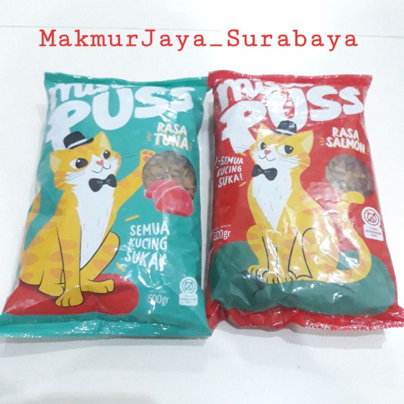 Mister Puss 500gr salmon Flavor (Fish Shape) & Tuna Flavor (fish Shape)