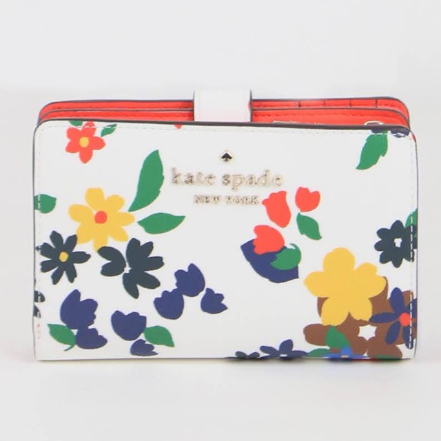 Kate Spade Medium Staci Sailing Floral WLR00417 143 Compact Bifold Wallet  In Cream Multi | Shopee Malaysia