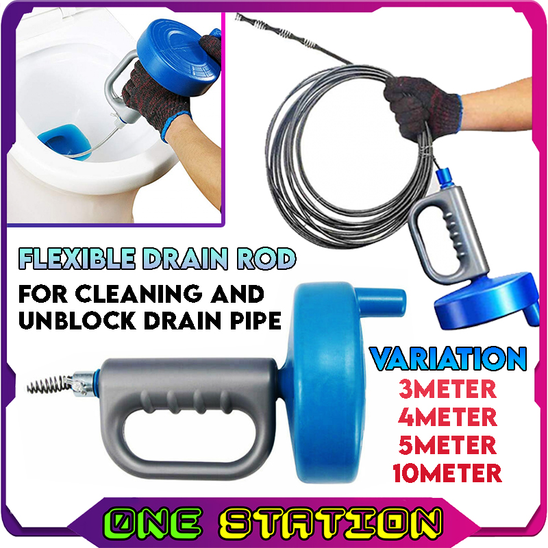Drain Unblocker Flexible Rod Auger Snake Rod Drain Unclogged Pipe Sink