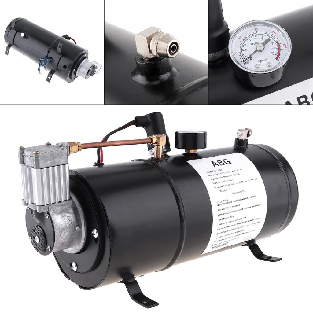 Universal 12V 125 PSI Air Horn Compressor Tank Pump