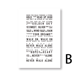 You Ll Never Walk Alone Lyrics Canvas Art Print Poster Liverpool Football Club Canvas Painting Home Wallwork Decoration Shopee Malaysia