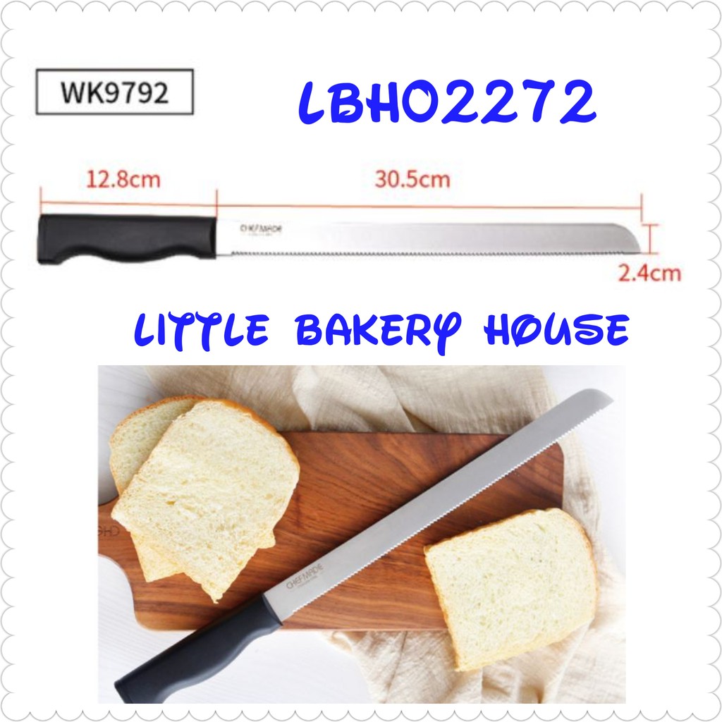 Chefmade WK9792 12 inch Bread Serrated Knife LBH2272 学厨12寸不锈钢烘焙刀具锯齿刀蛋糕刀面包刀