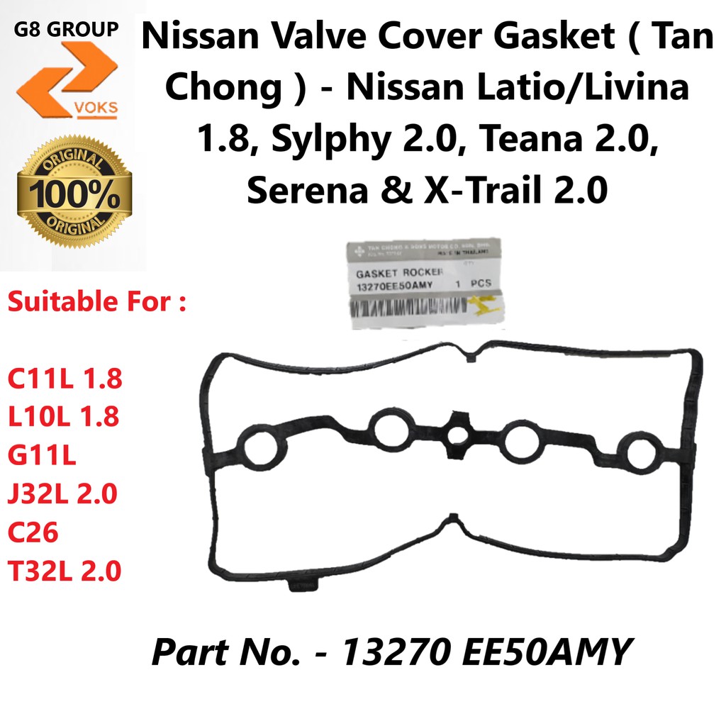 Nissan Valve Cover Gasket ( Tan Chong ) Nissan Latio/Livina 1.8