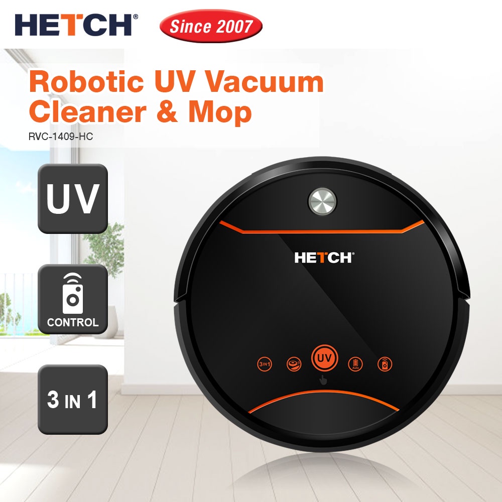 HETCH Robotic Vacuum, Sweep & Mop with UV Robot Vacuum Cleaner (64mm