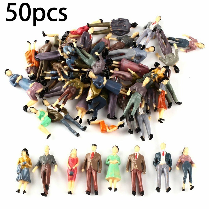 Model People Figures Train 1:50 Scale 50pcs Color Decoration Landscape