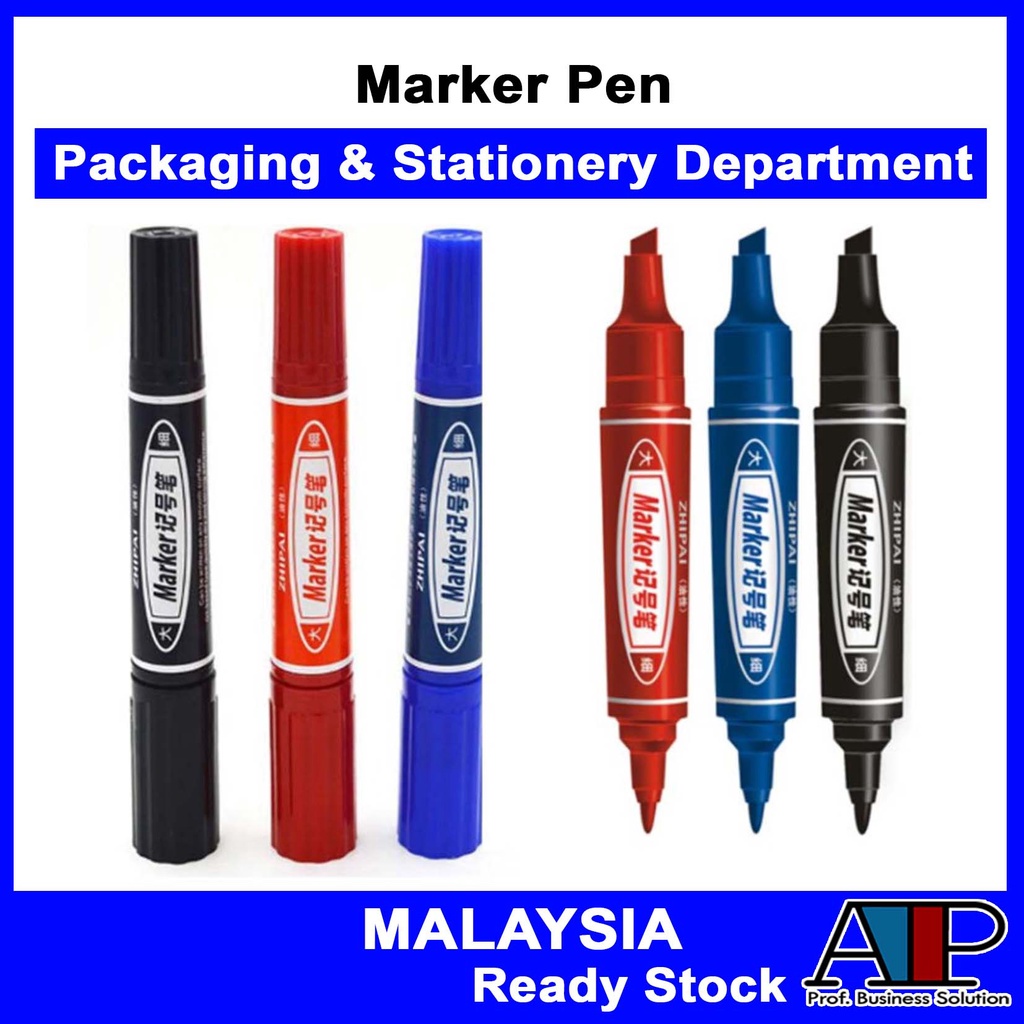 Permanent Marker Pen (Black/Blue/Red) | Shopee Malaysia