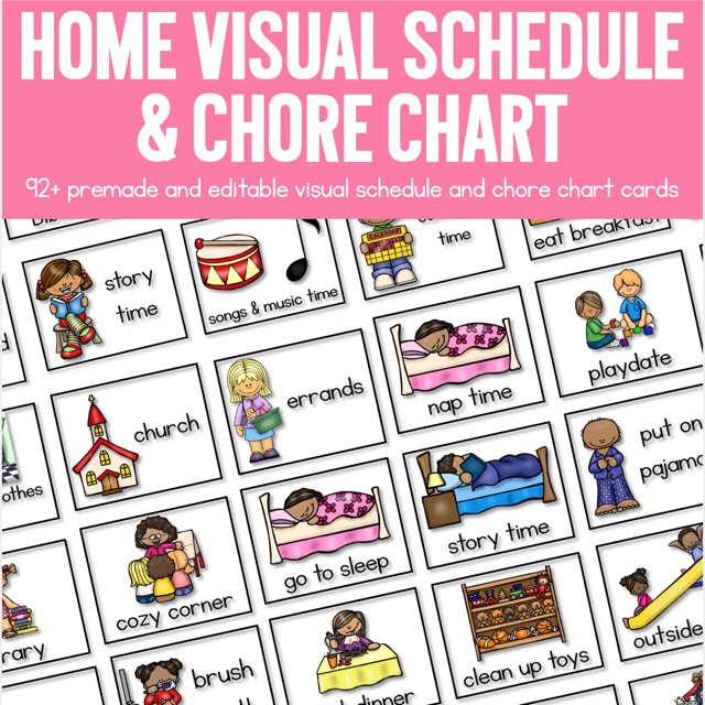 Home visual schedule/Routine chore chart for young children | Shopee ...