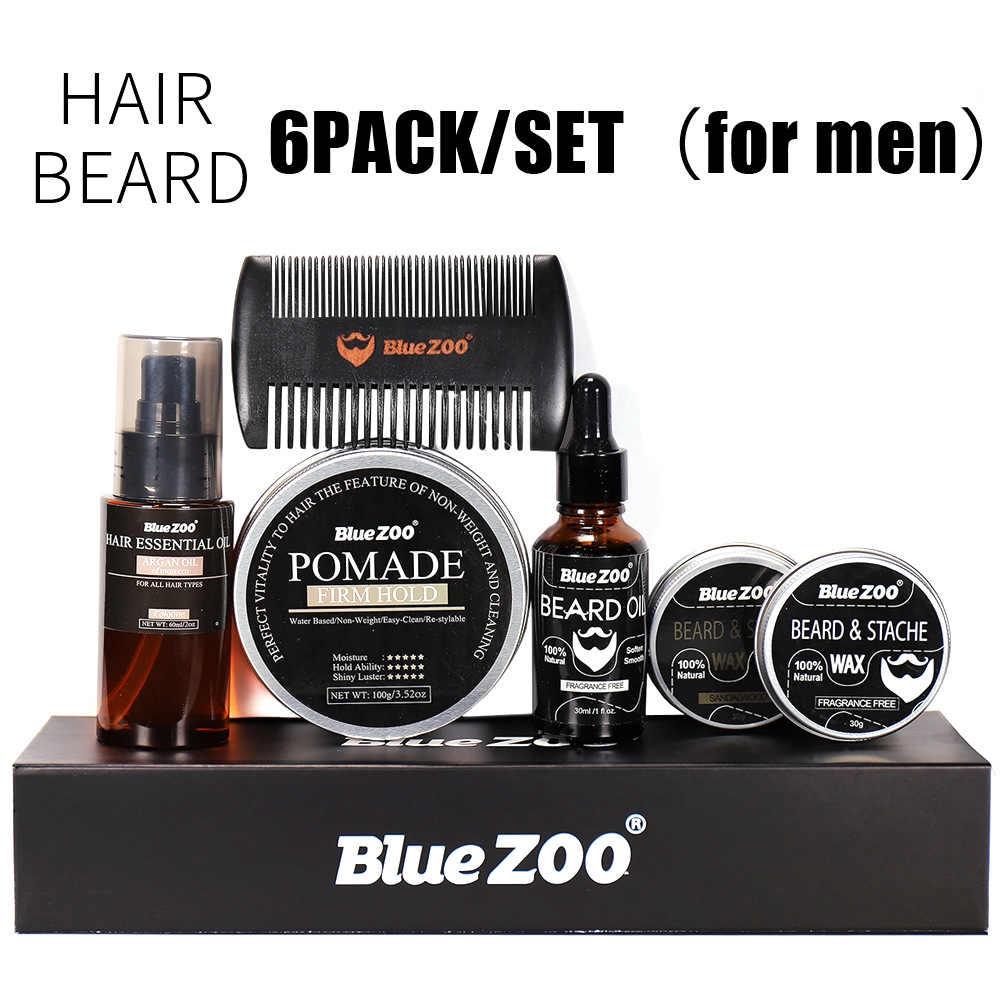 Men S Hair Beard Care 6 Piece Set Bluezoo Beard Cream Oil Head Oil