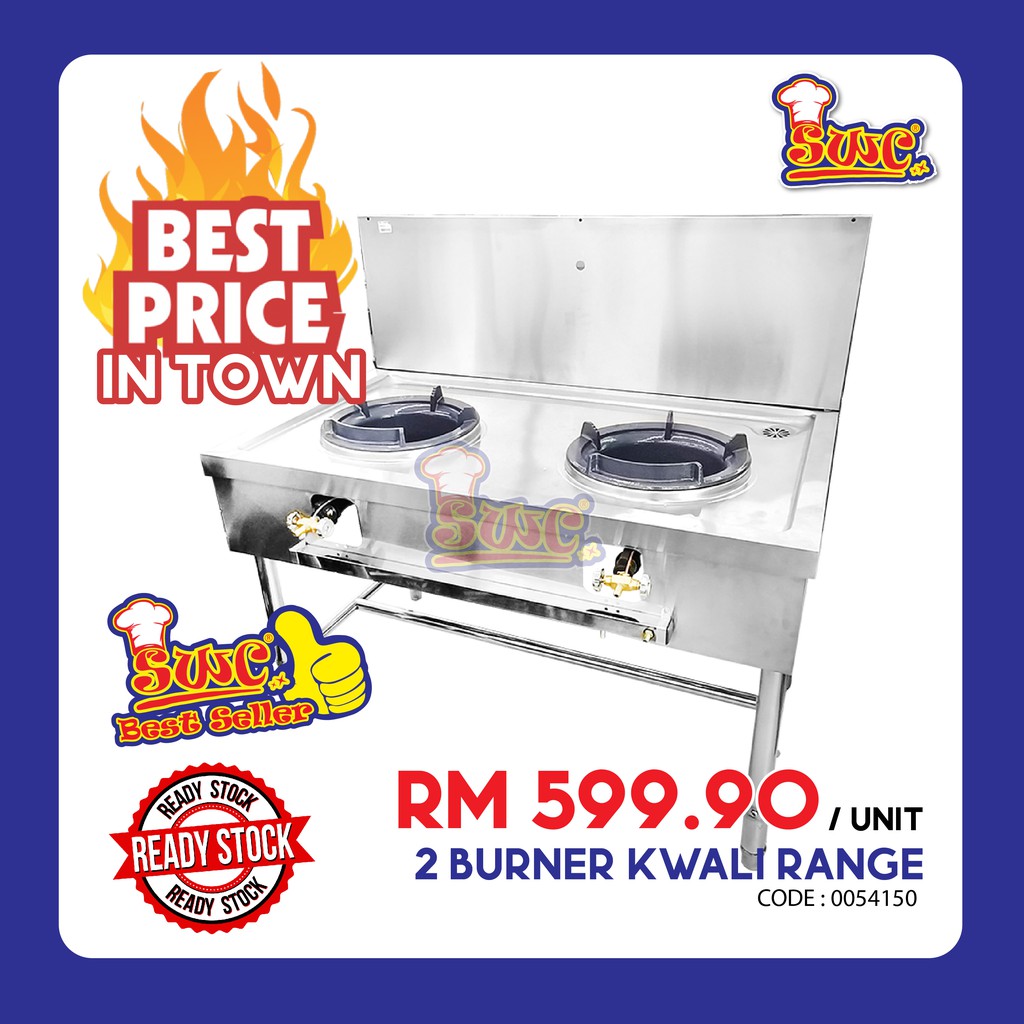 Stainless Steel 2 3 Burner Kwali Range Dapur 2 3 Tungku Stove Range Ready Stock