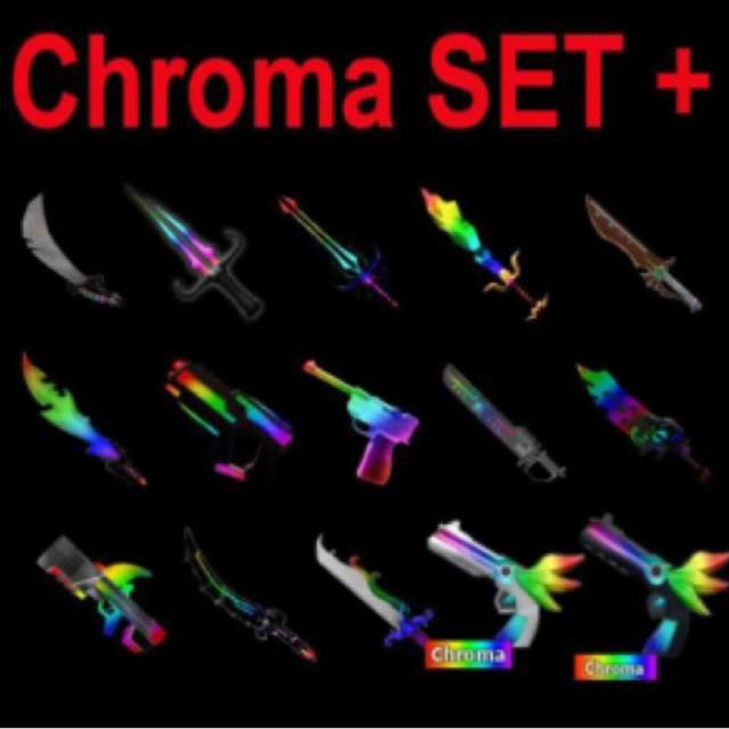 Roblox Mm2 Murder Mystery 2 Chroma Weapons Bundle Set 15 Items Virtual Items Shopee Malaysia