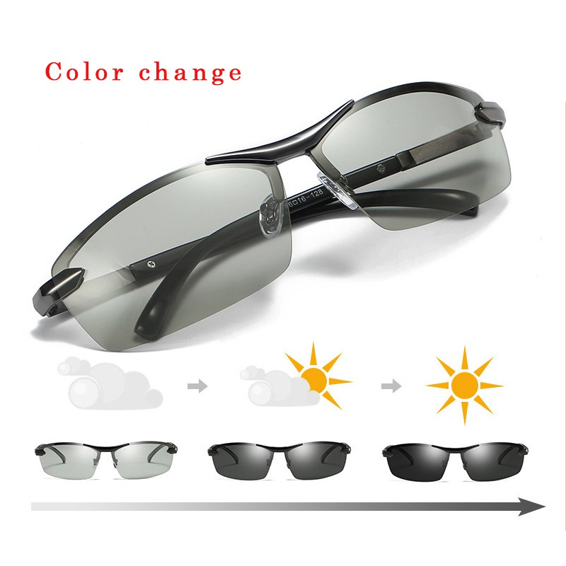 Photochromic polarized sunglasses men driving sunglasses day and night ...