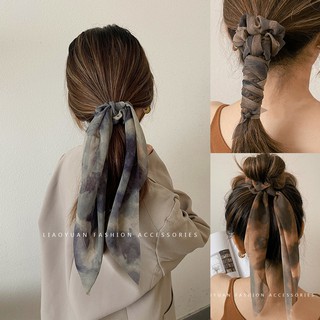 Fashion Floral Single Printed Scrunchie Elastic Hair Band For Women Hair Scarf Bows Rubber Ropes Girls Hair Ties Hair Accessory