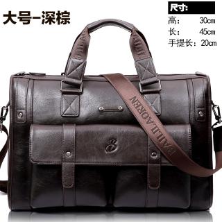 Augus Business Travel Briefcase Genuine Leather Duffel Bags for Men Laptop Bag fits 15.6 inches Laptop 