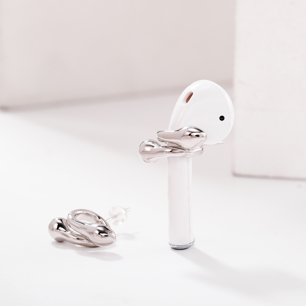 Airpods-korvakorut, S925 hopeaa, neulakiinnityksellä, käärmeenmuotoiset langattomat kuulokkeet, korvakorut, kadonneet korvakorut_voghion.com