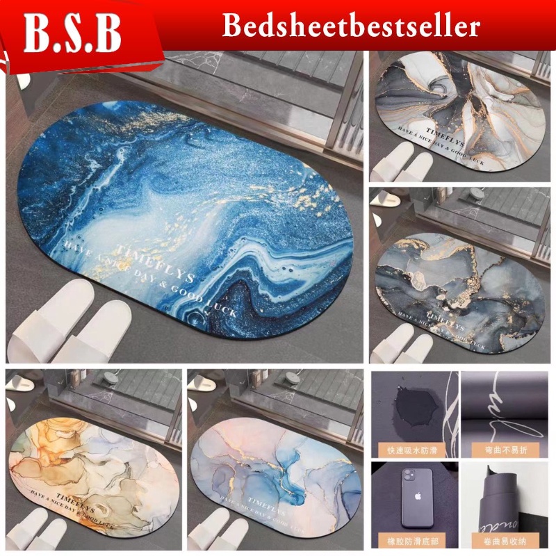 MARBLE Soft Diatomite Mat Floor Mat AntiSlip Fast Dry Diatom Mud Mat