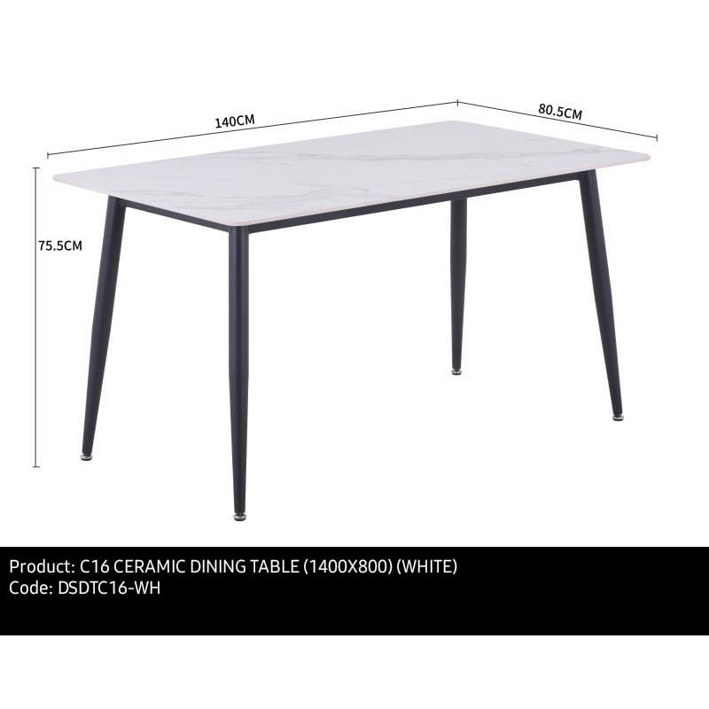 Dining Table /Meja Makan/Ceramic Top Dining Table /ATTIC FURNITURE C16 CERAMIC DINING TABLE