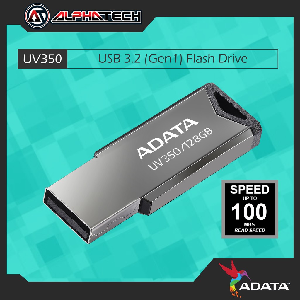 Adata UV350 USB 3.2 (Gen 1) Flash Drive, Metal case, 32GB/ 64GB/ 128GB