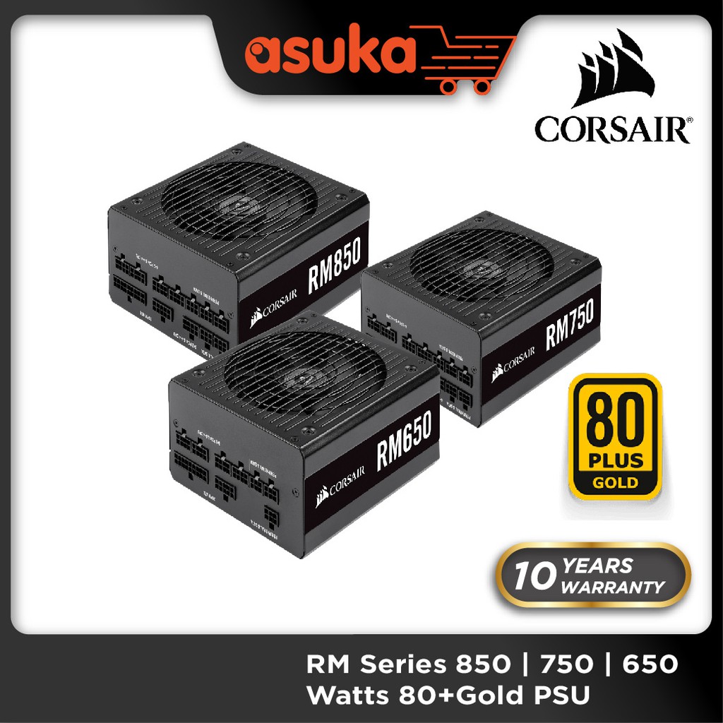 Corsair Rm Series 850 750 650 Watts 80 Gold Certified Full Modular Psu Rm850 Rm750 Rm650 Shopee Malaysia