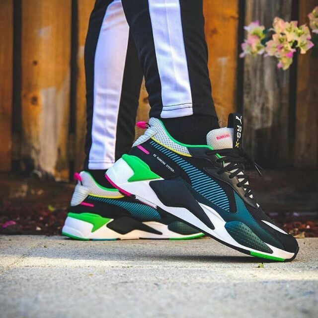 puma rs x green black