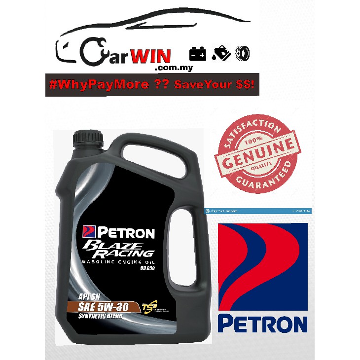 PETRON BLAZE RACING SYNTHETIC 5w30 Engine oil 4 LITER Shopee Malaysia