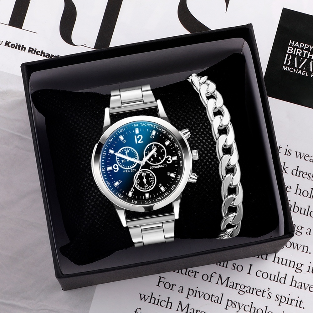 Stainless Steel Business Quartz Watch Men Office Professionals Excl Box Black White