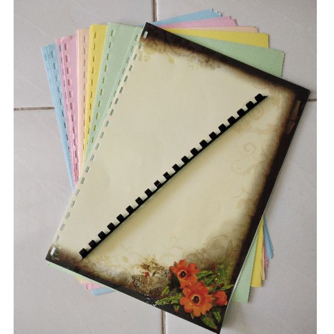 UNI A4 Binding Set Buku Folio set fancy card colour paper binding set